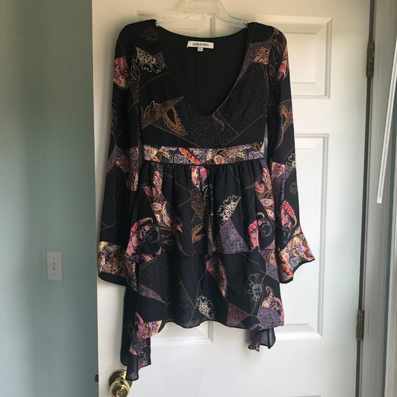 ELIZABETH AND JAMES Lilou Print Silk Dress Size 2 - Picture 4 of 8